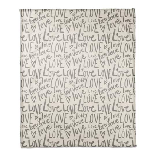 Love Typography 50" x 60" Coral Fleece Blanket